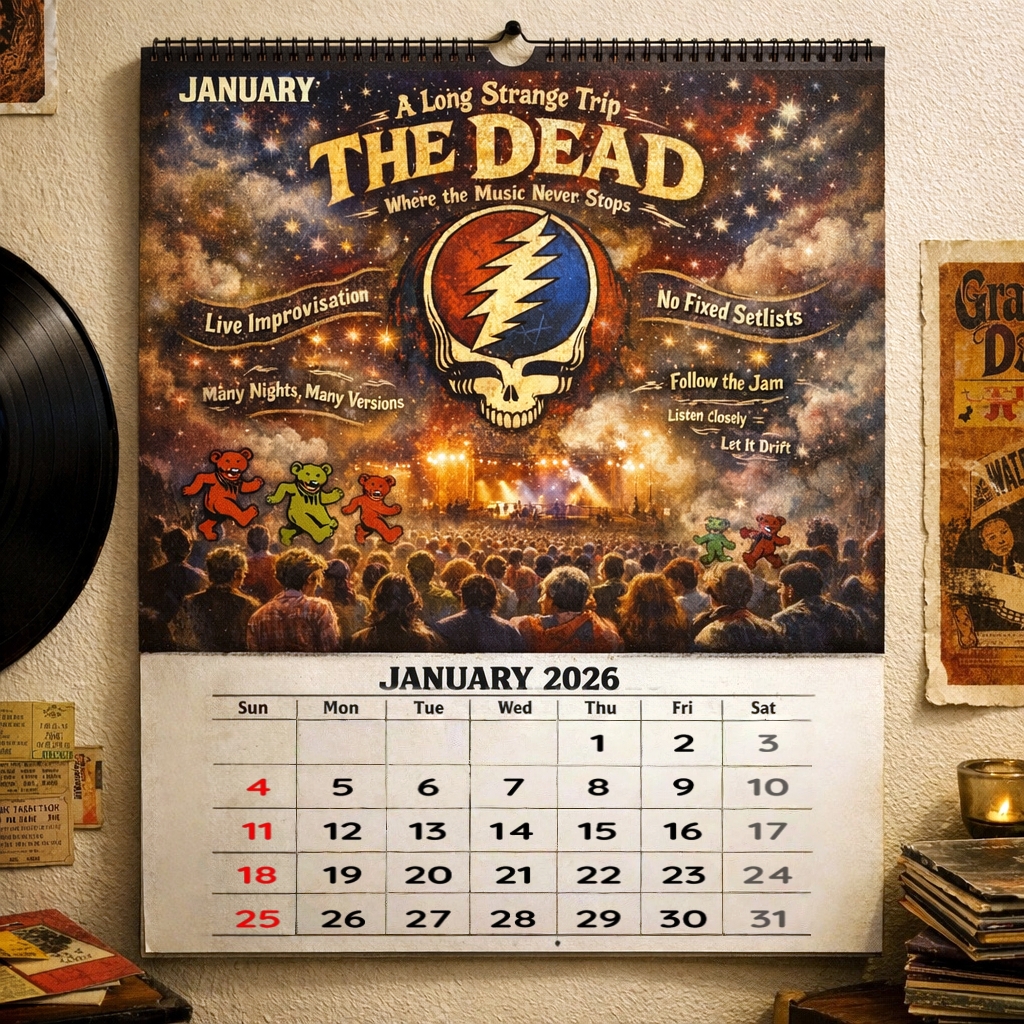 Jam Band Legends 2026 Wall Calendar