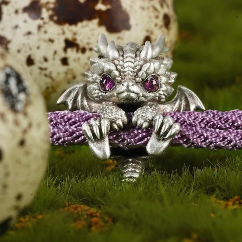 🔥Last day 69% OFF - 🐲🎁Cute Silver Dragon Bracelet