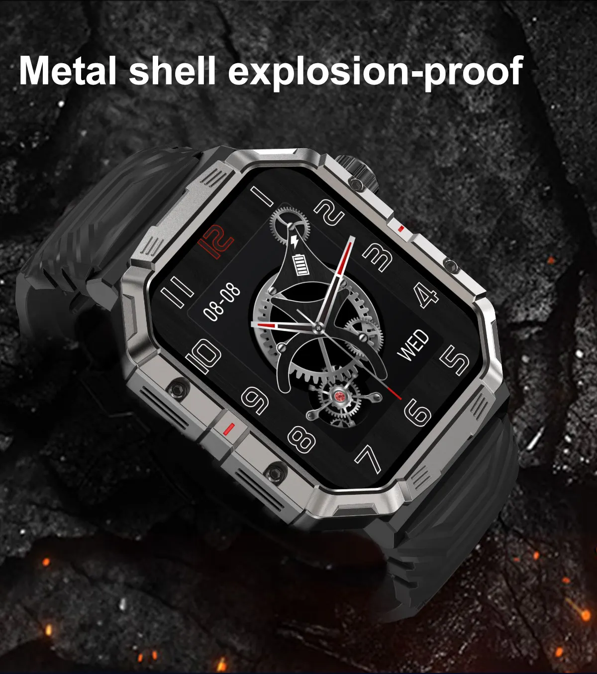 New Men's Outdoor Sports HD Bluetooth Call Smartwatch 2.02inch full screen touch AI intelligent voice assistant for Android iOS
