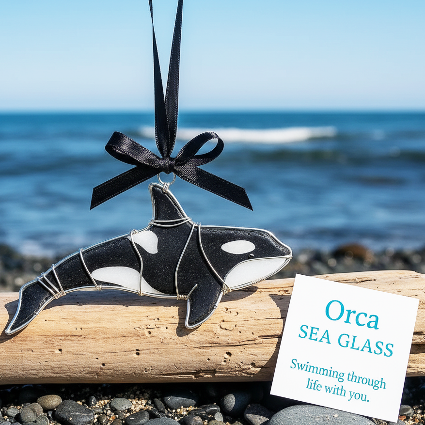 Handcrafted ocean wonder sea glass ornaments