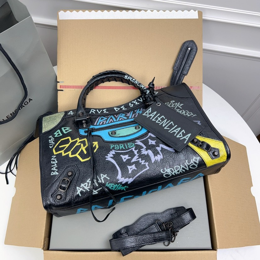 Balenciaga Mini City Graffiti Tote Bag