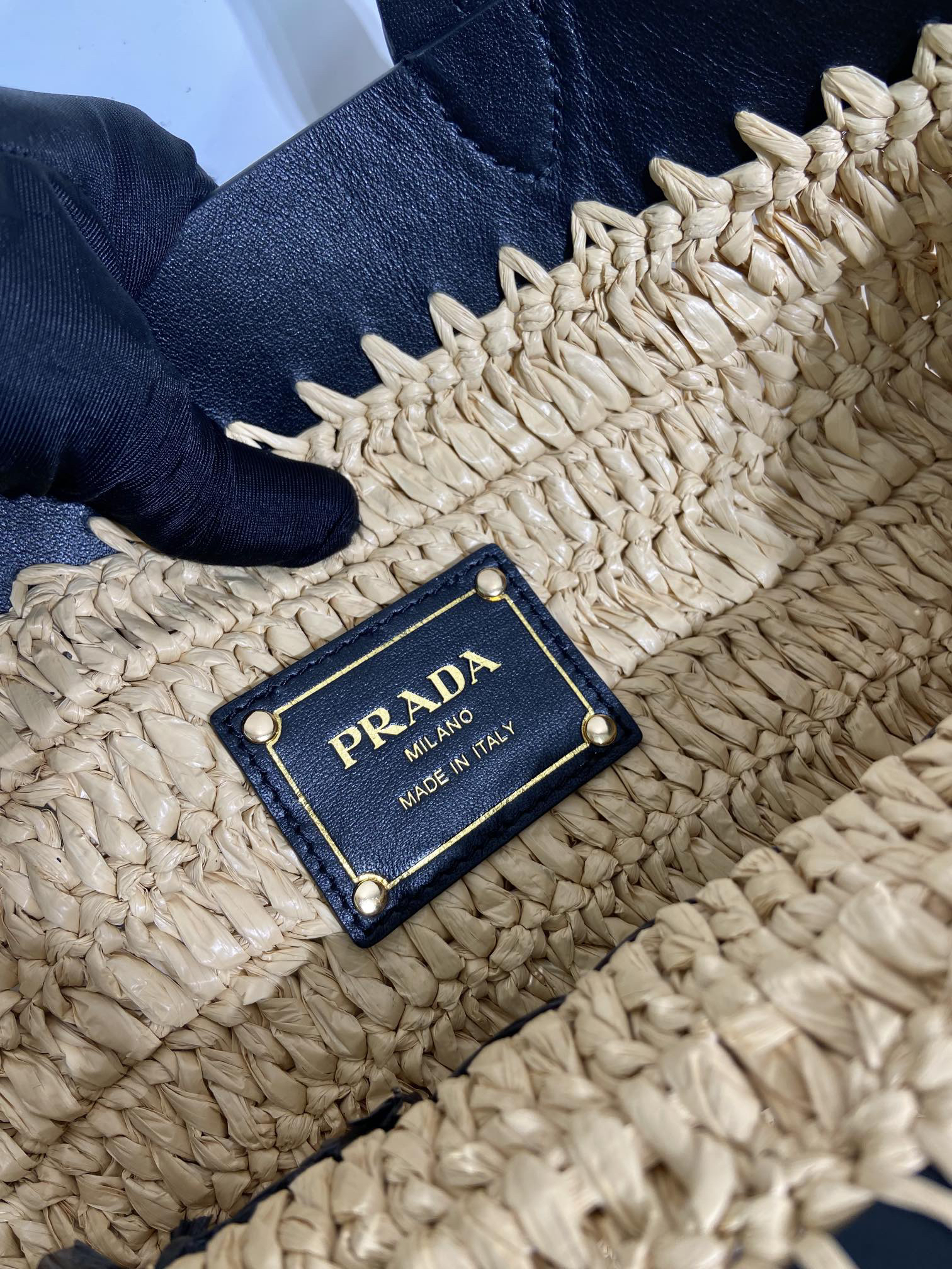 Prada Woven Tote Bag Medium 1BG500