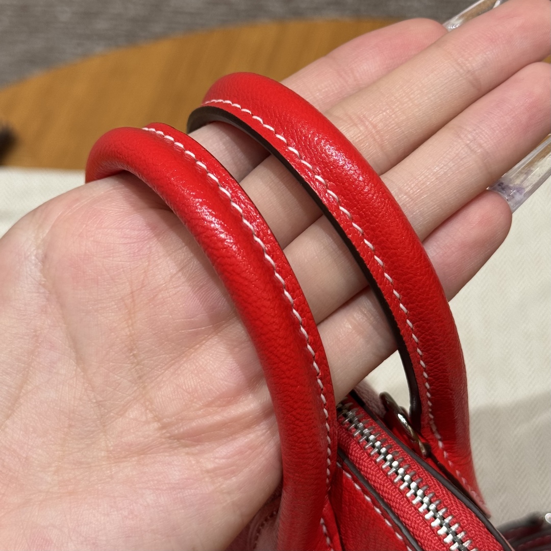 Hermès Mini Bolide S3Rouge Coeur9RLime Handbag (Handmade to order)