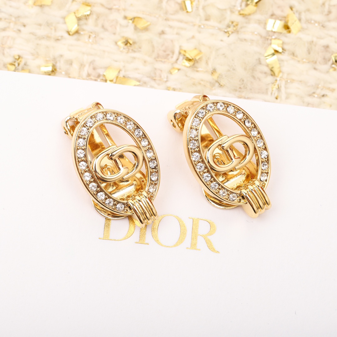 Dior oval diamond earrings