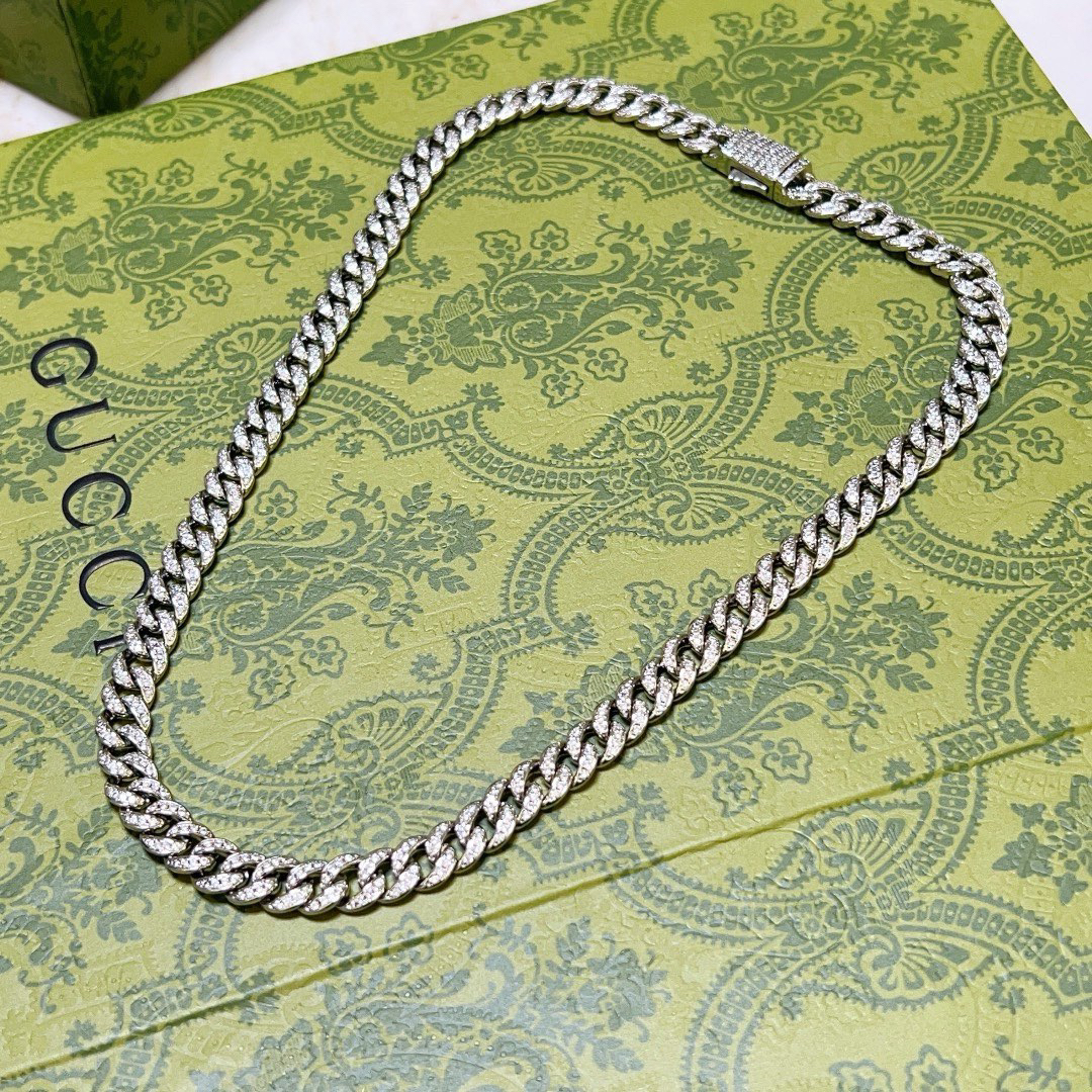 Gucci diamond chain necklace