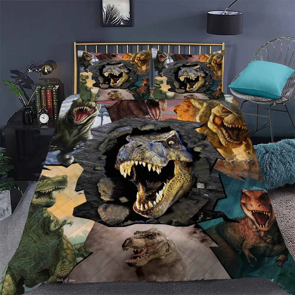 T-Rex Dinosaur Quilt Bed Set