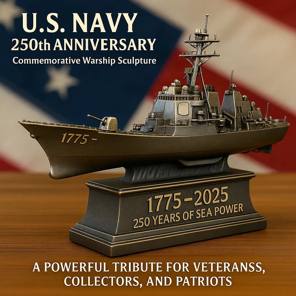 U.S. Navy 250th Anniversary Battleship Commemorative Sculpture