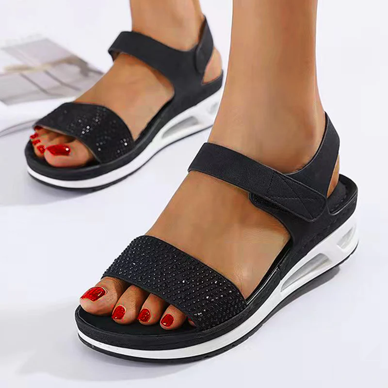Women's Leisure Air Cushion Bottom Diamond Sandals