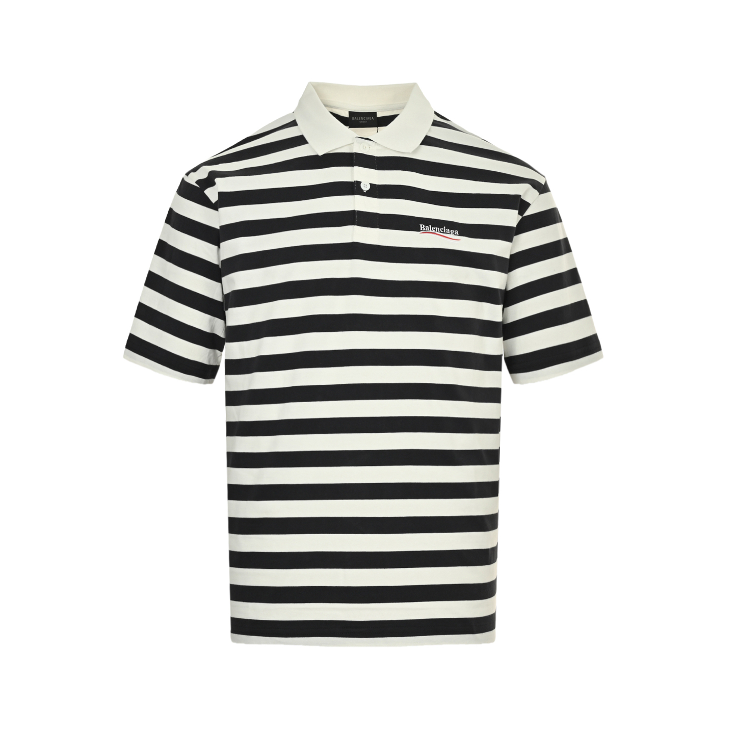 Balenciaga 25ss Coke embroidered striped Polo short sleeve