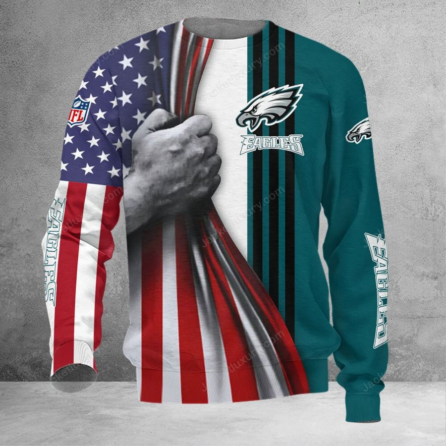 PHILADELPHIA EAGLES 3D HOODIE SKULL0804