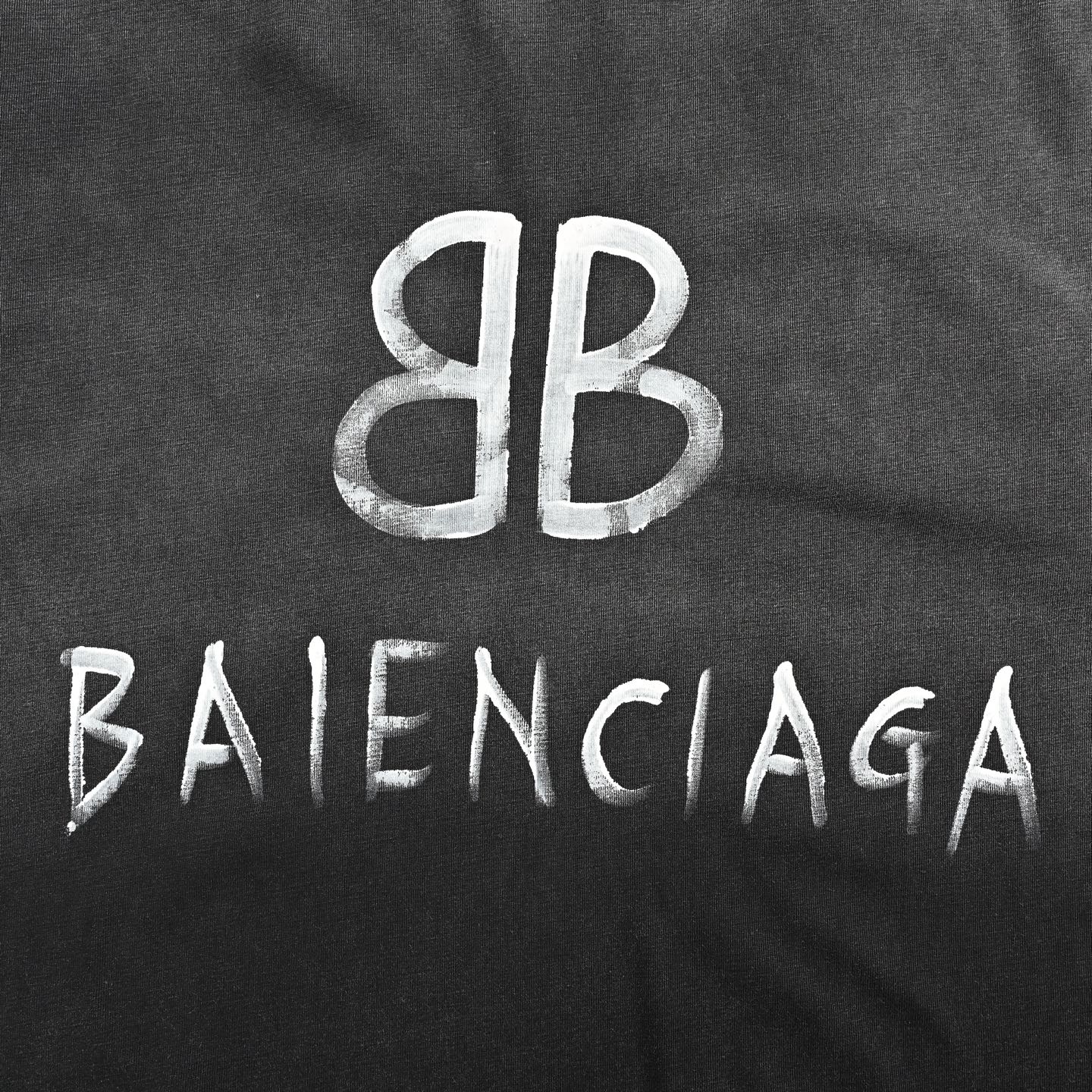 Balenciaga Washed Script Printed Short Sleeves