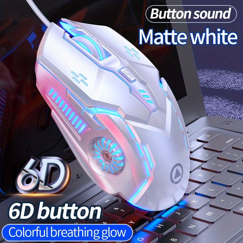 Upgrade Your Gaming Experience: RGB Wired Gaming Mouse With Silent Clicks, LED Backlight, 3200dpi and 6 Buttons!