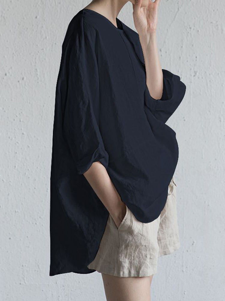 Vintage Loose Fit Bat Sleeve Shirt