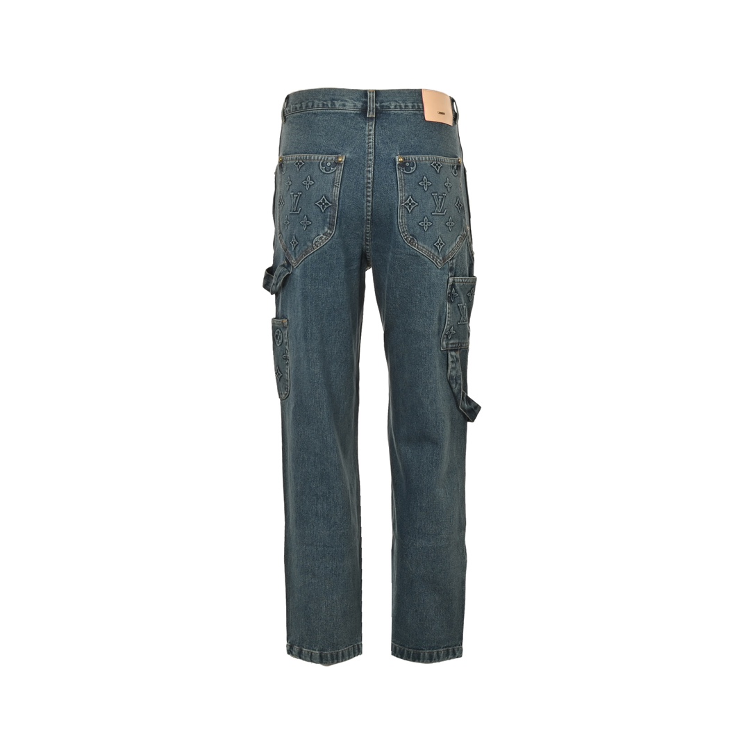 Louis Vuitton Embossed Monochrome Work Jeans