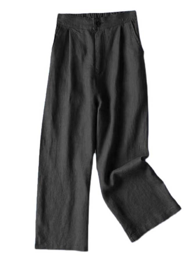 women's cotton linen casual ninth pants