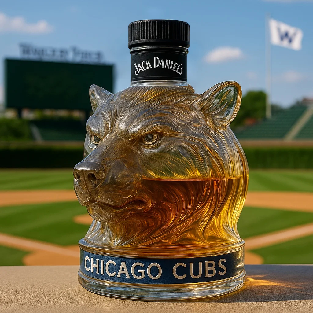 Chicago Cubs Bear Head Decanter