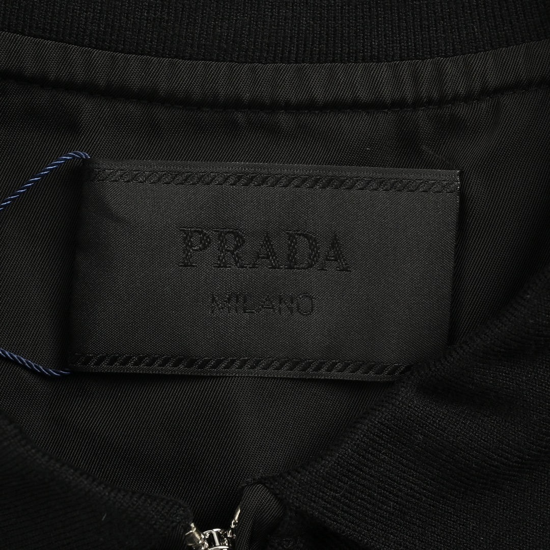 Prada 24Fw triangle logo long-sleeved polo shirt