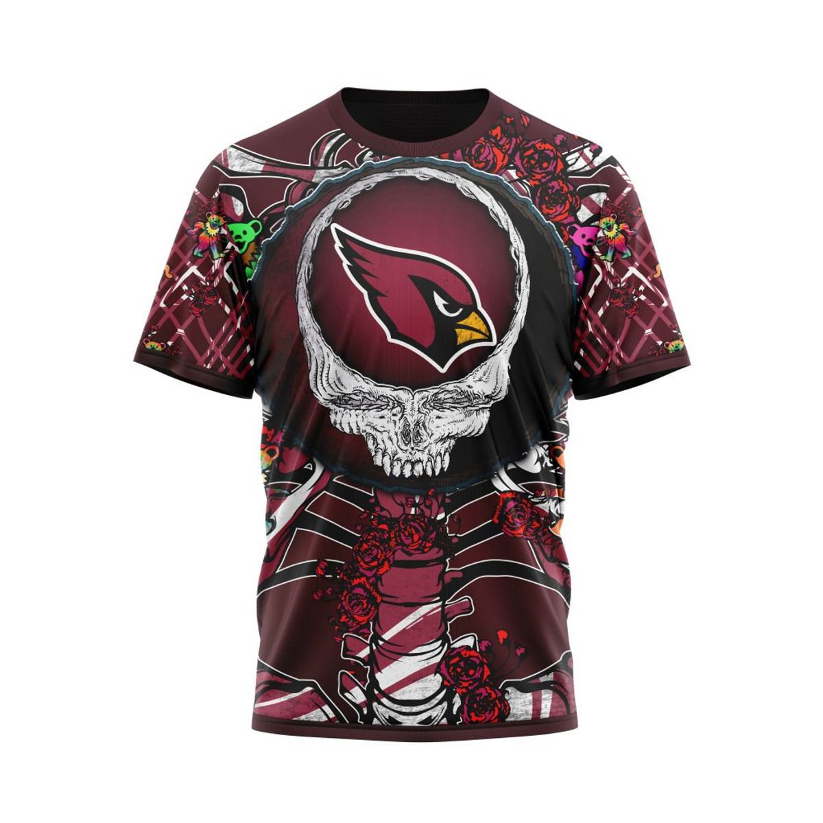 ARIZONA CARDINALS 3D HOODIE MIX GRATEFUL DEAD