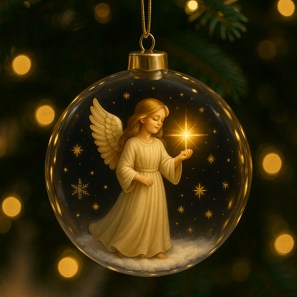 Blessing Angel Crystal Ball Ornament