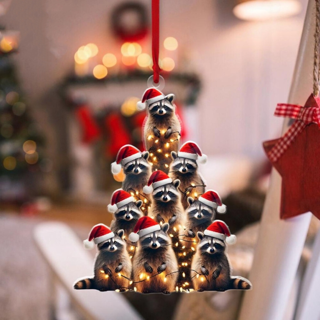🦝Christmas Tree Raccoon Ornament