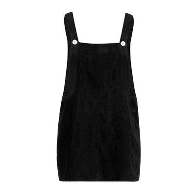 Solid Color Corduroy Suspender Dress for Women with a Halter Neck