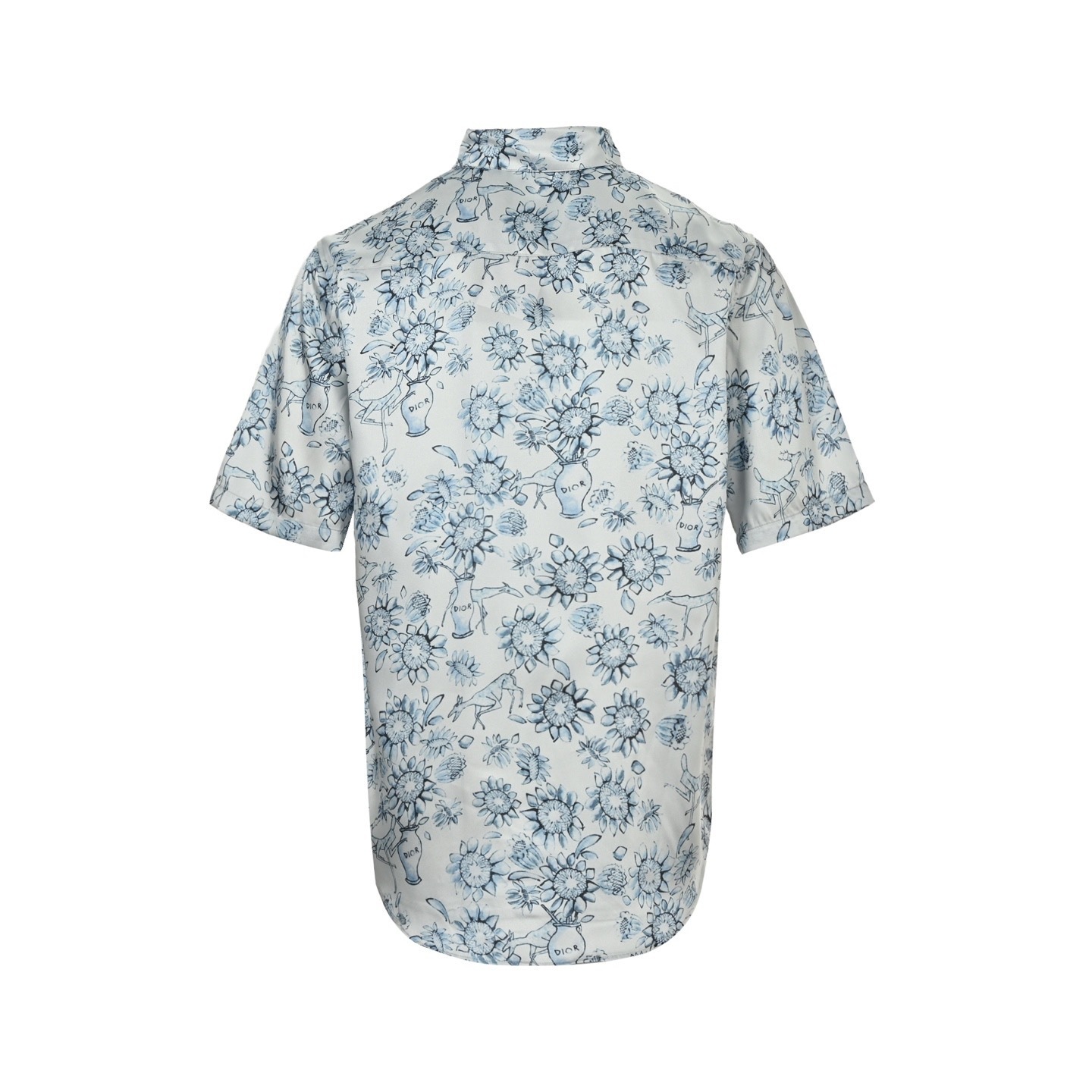 Dior 25ss floral and animal print short-sleeved shirt