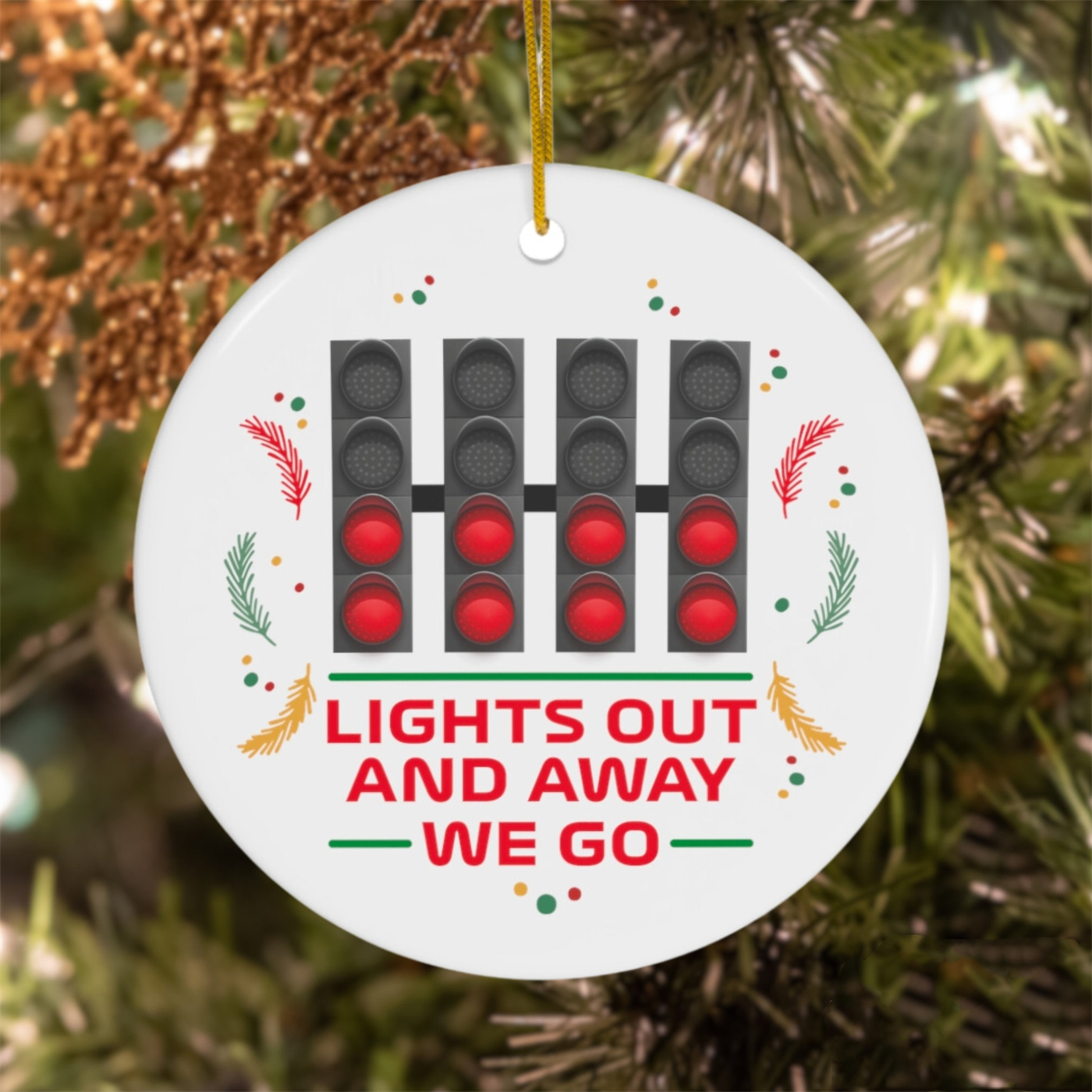 F1 Themed Christmas Ornament