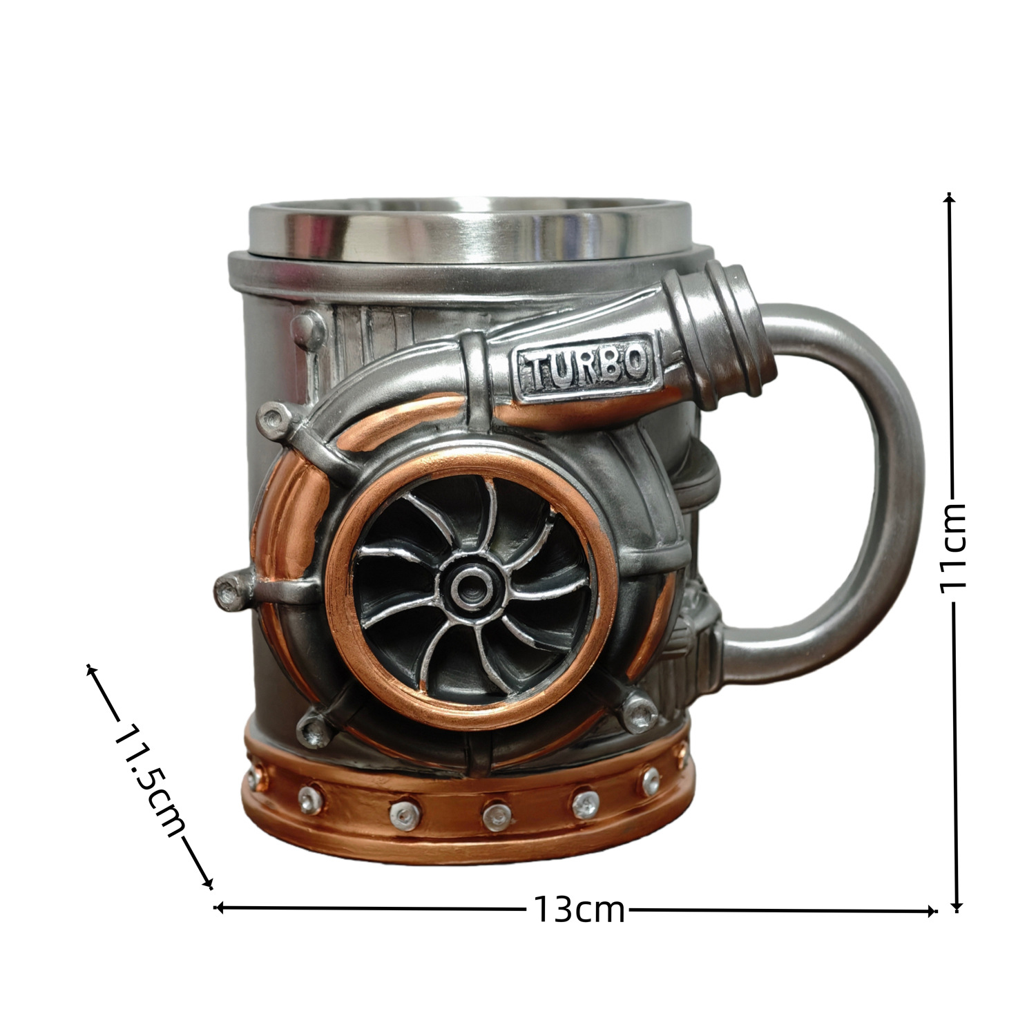 New turbocharger-shaped engine design resin mug