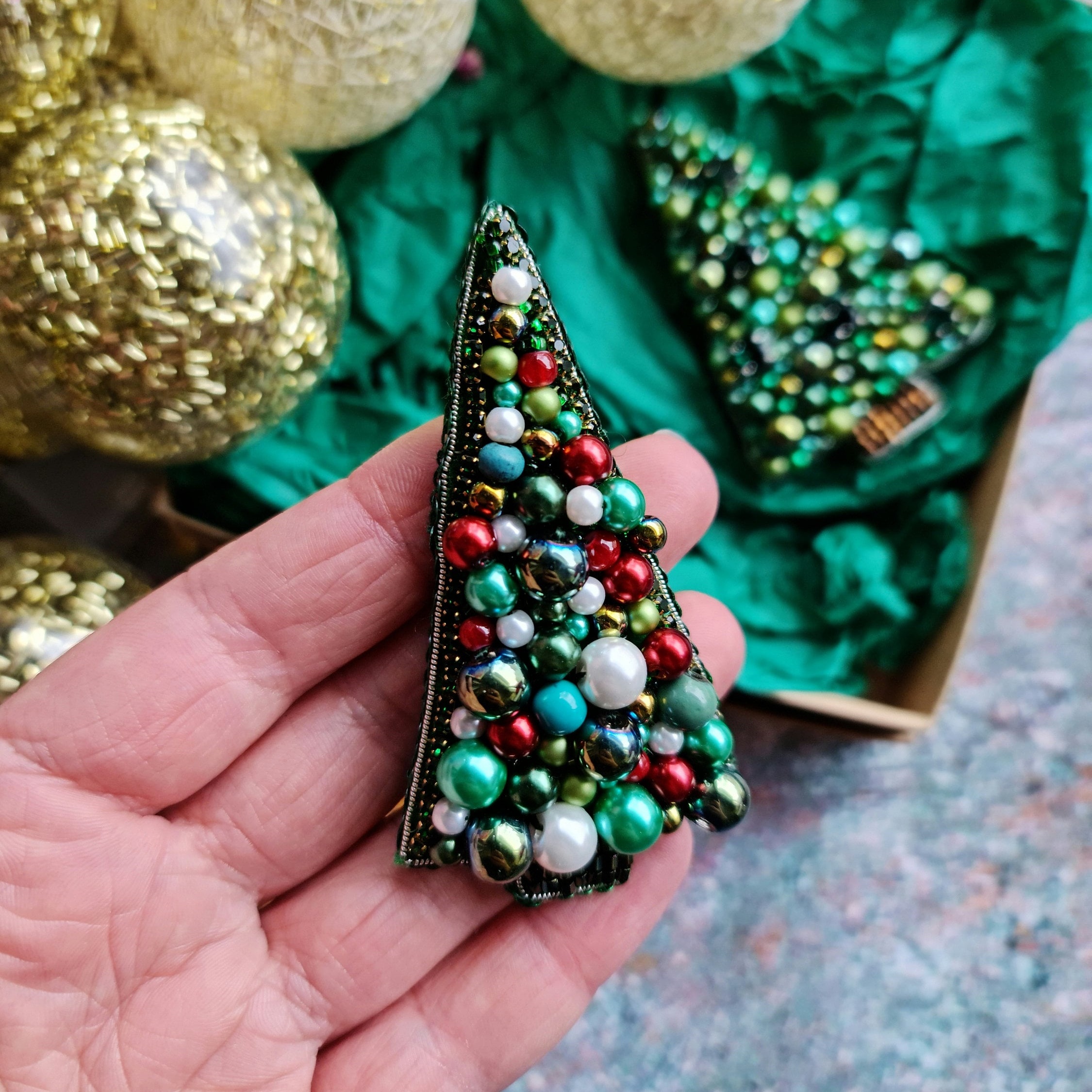 🔥ON SALE🔥Christmas Tree Pin Beaded Brooch