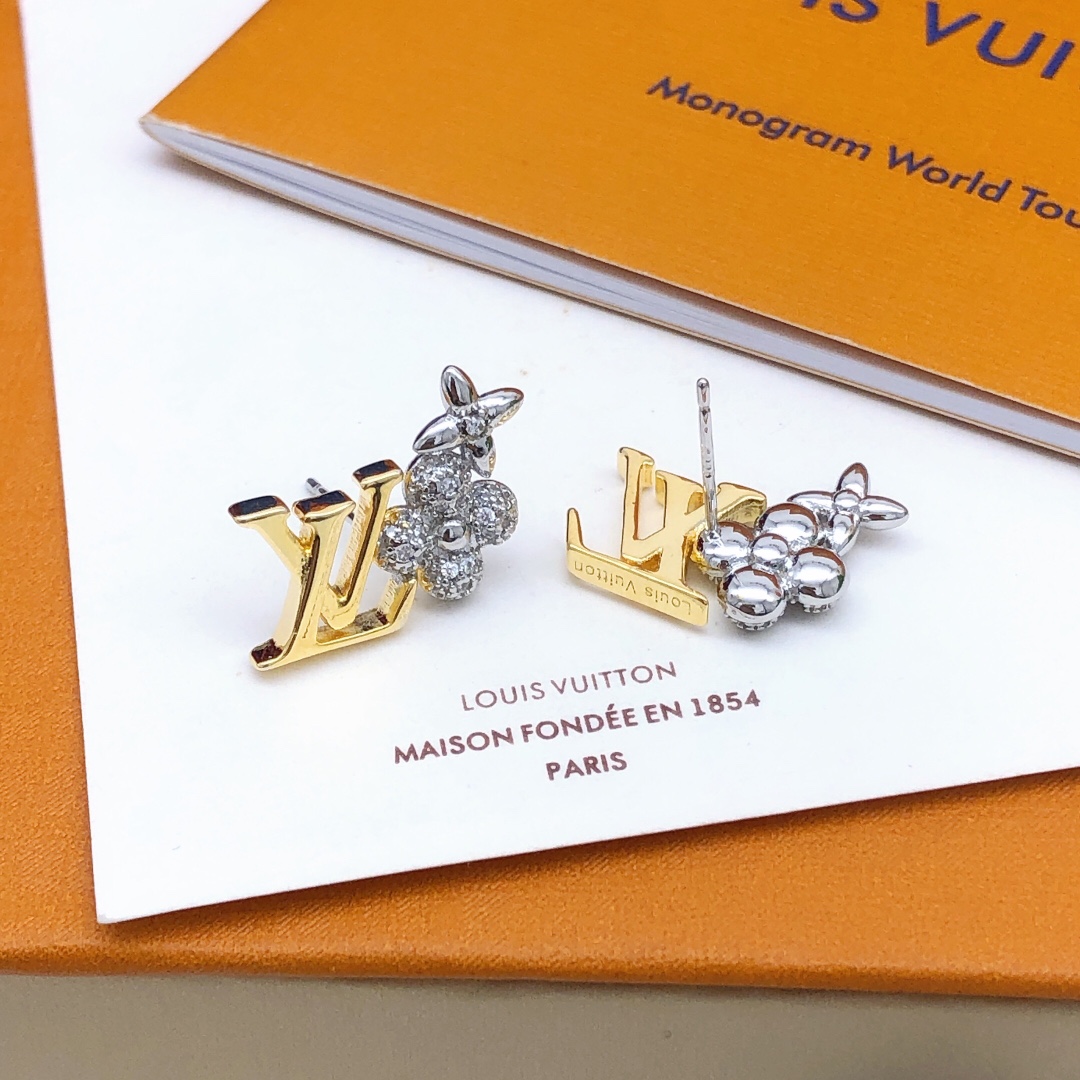 Louis Vuitton Gold and Silver Stud Earrings
