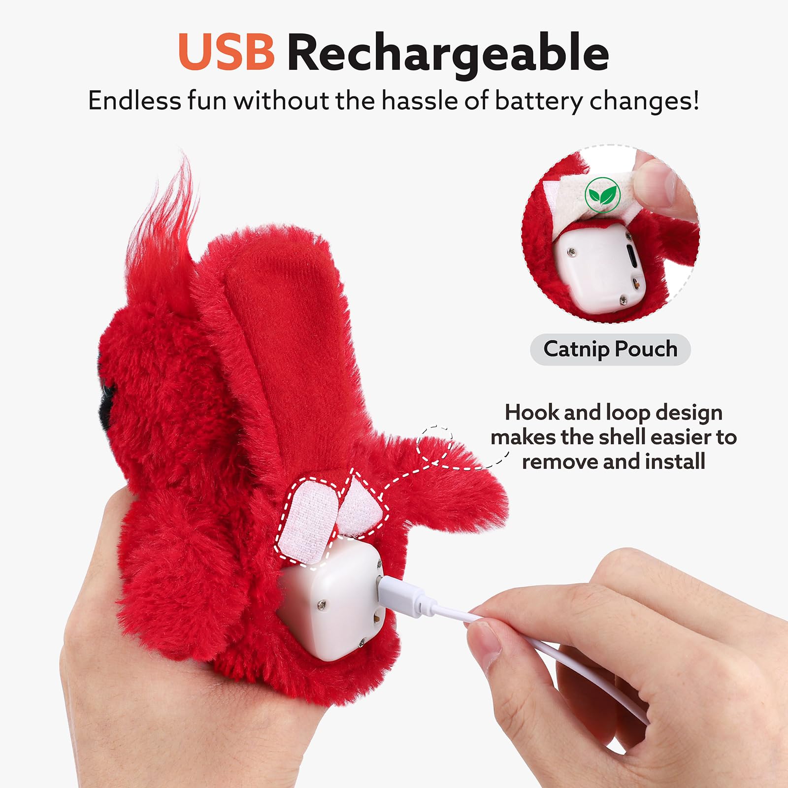 Christmas Sale🔥USB Rechargeable Cardinal Cat Toys With Lifelike Bird Chirp
