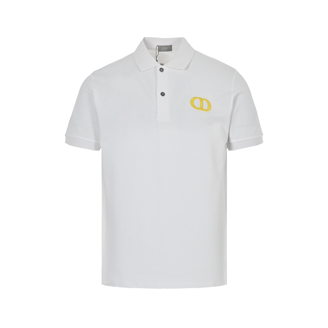 Dior 22ss embroidered CD letters Polo short sleeve