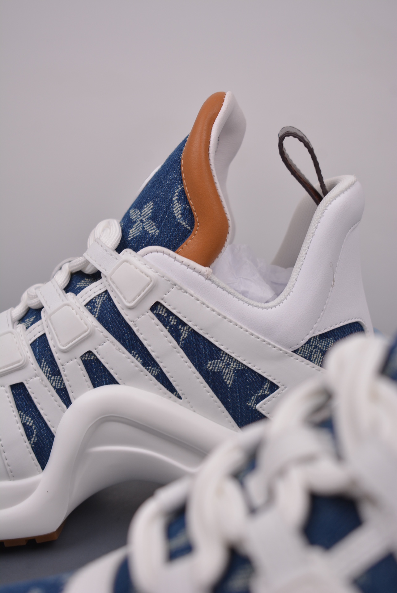 Louis Vuitton Archlight Sneakers Denim Blue and White Jacquard