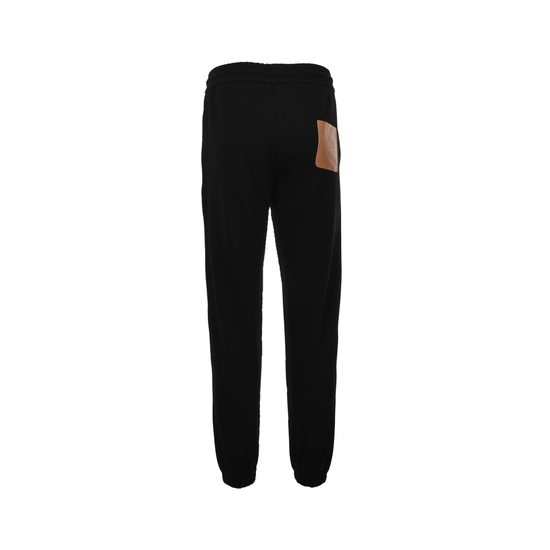 Loewe 23Fw leather logo casual trousers