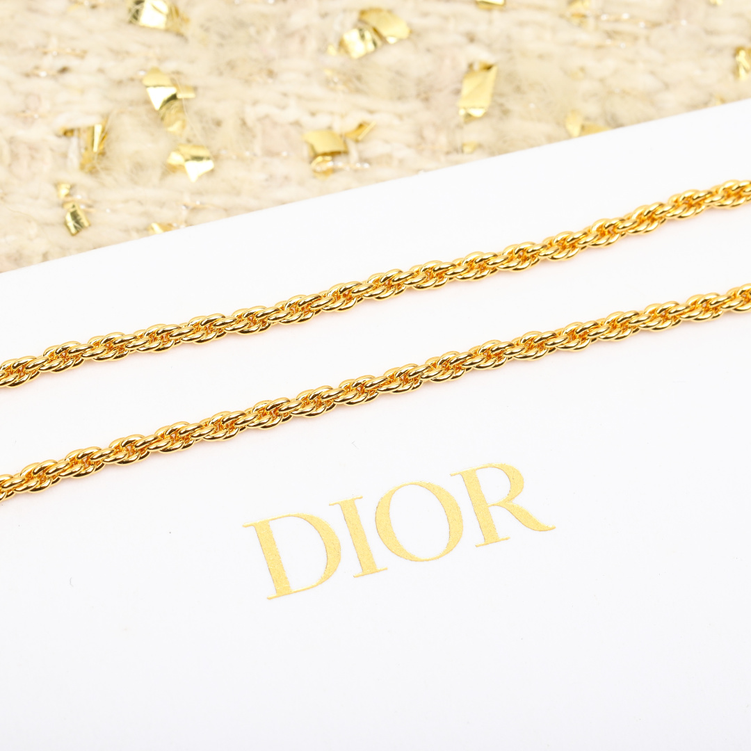 Dior Gold Clutch Necklace