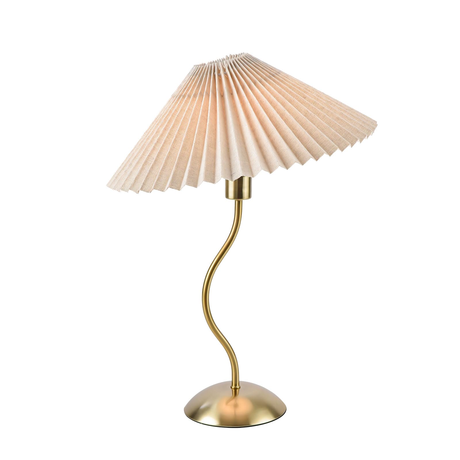 🔥Last Day 49% OFF🔥Small Pleated Bedside Lamp with Beige Lampshade