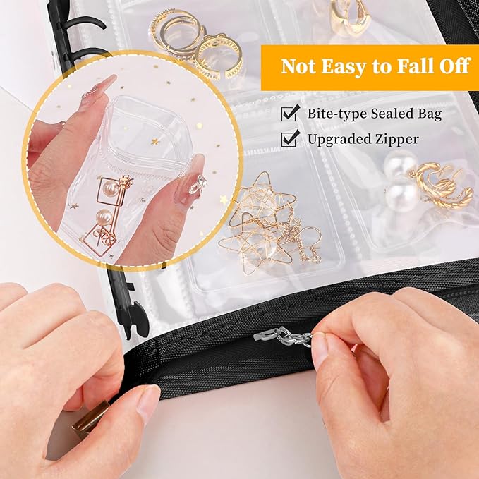 🔥Last Day Promotion-SAVE 50% OFF🔥Transparent Jewelry Storage Book With 60 Portable Anti Tarnish Jewelry Bags