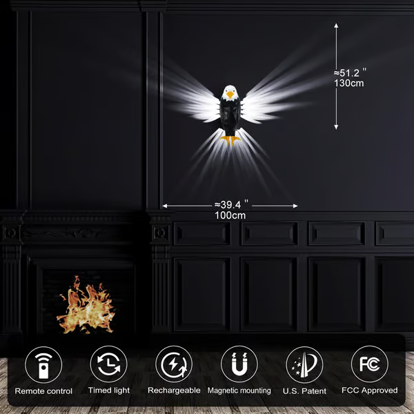 🎄🎁Christmas Pre-Sale 49% OFF🎅- Bald Eagle Wall Light with Remote Control