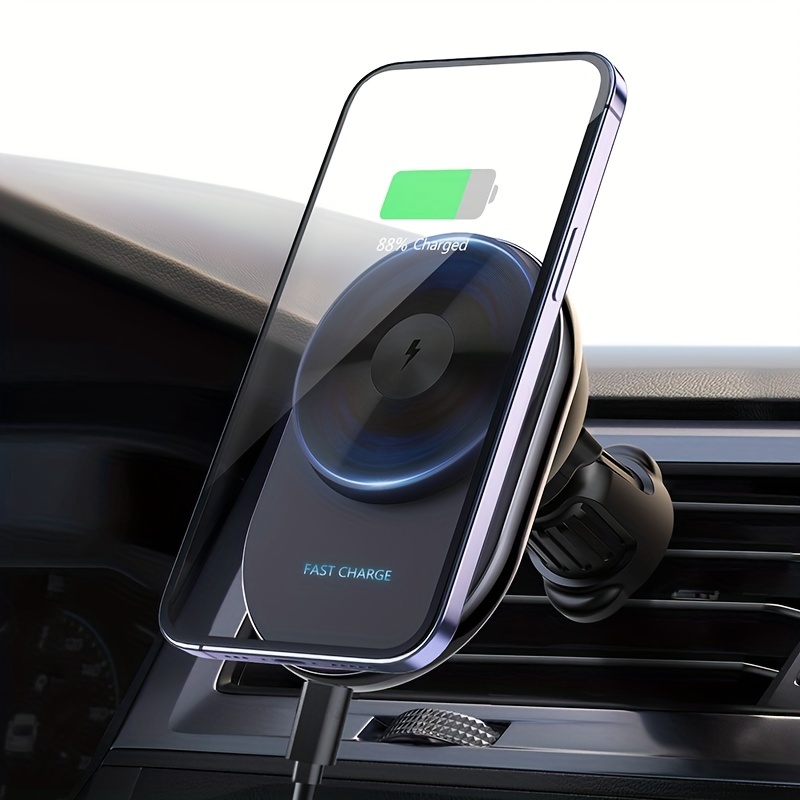Semiconductor Cooling Version For Magsafe Wireless Car Charger IPhone 14 13 12 Magnetic Holder 15W Max Fast Charging Mount Charger Air Vent Stand