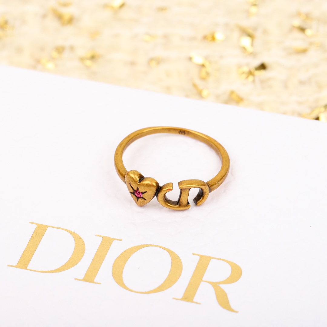 Dior retro love cd bead ring