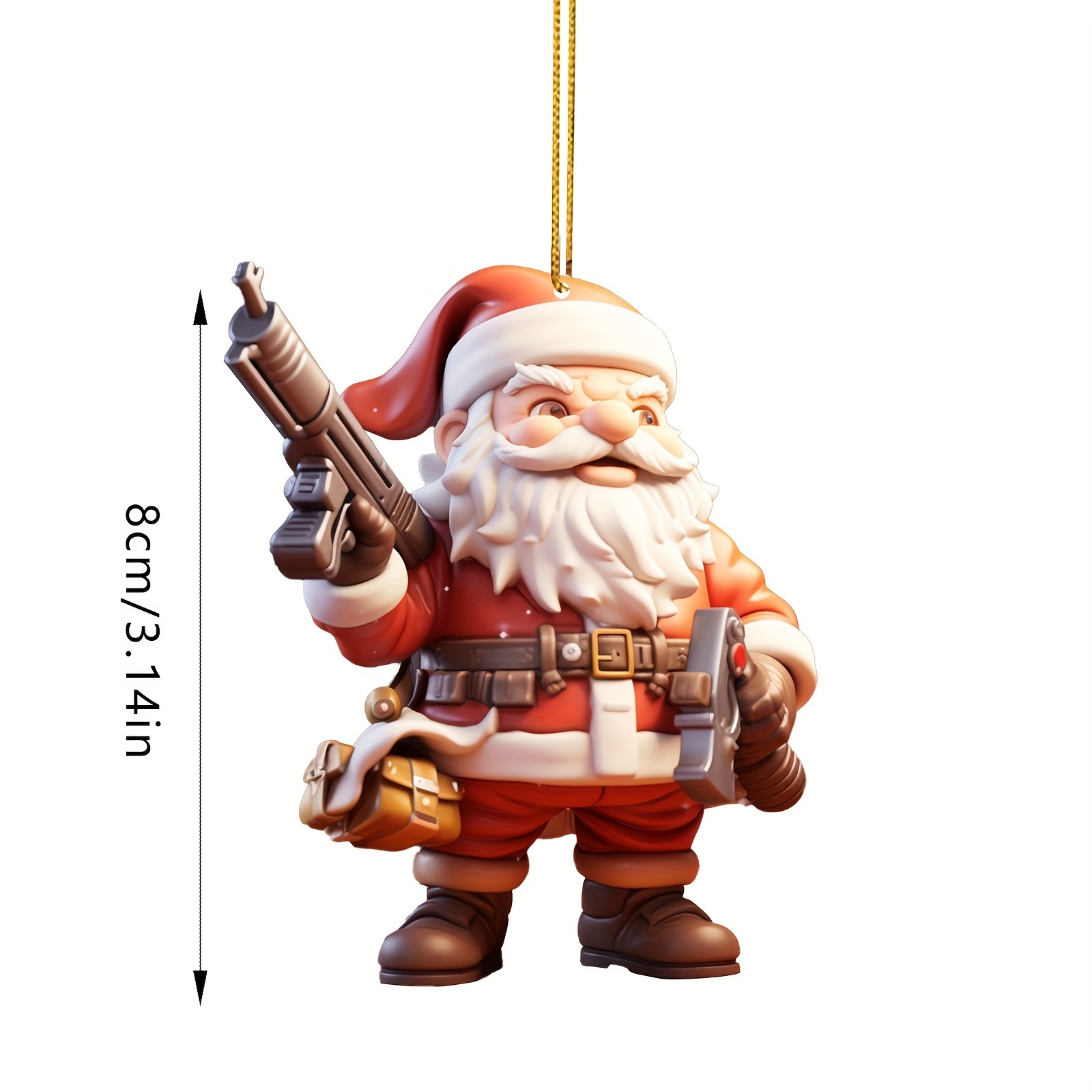 Badass Santa Ornament – Action-Packed Christmas Decor