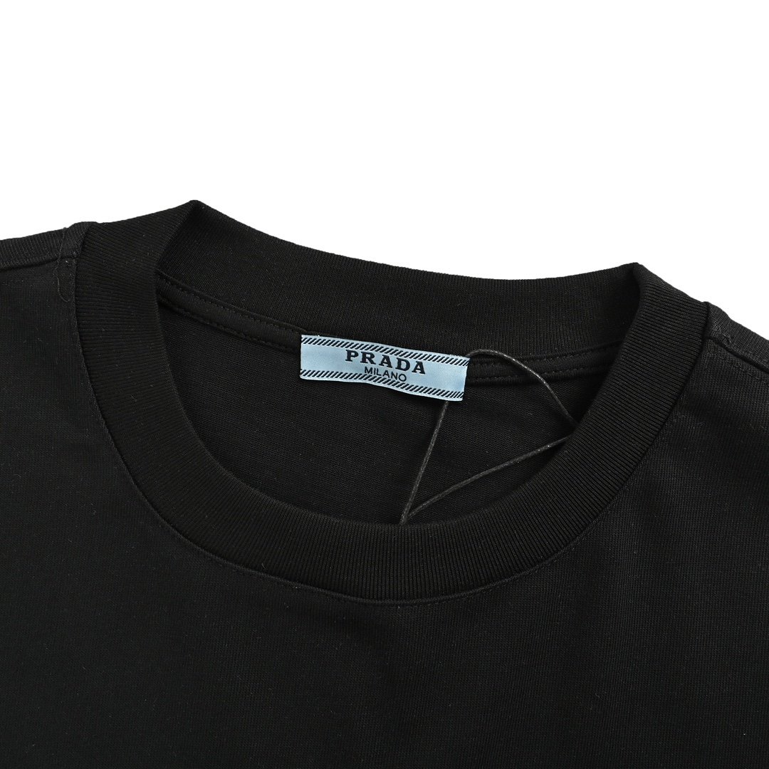 Prada 24Fw obscure toothbrush embroidered logo long-sleeved T-shirt