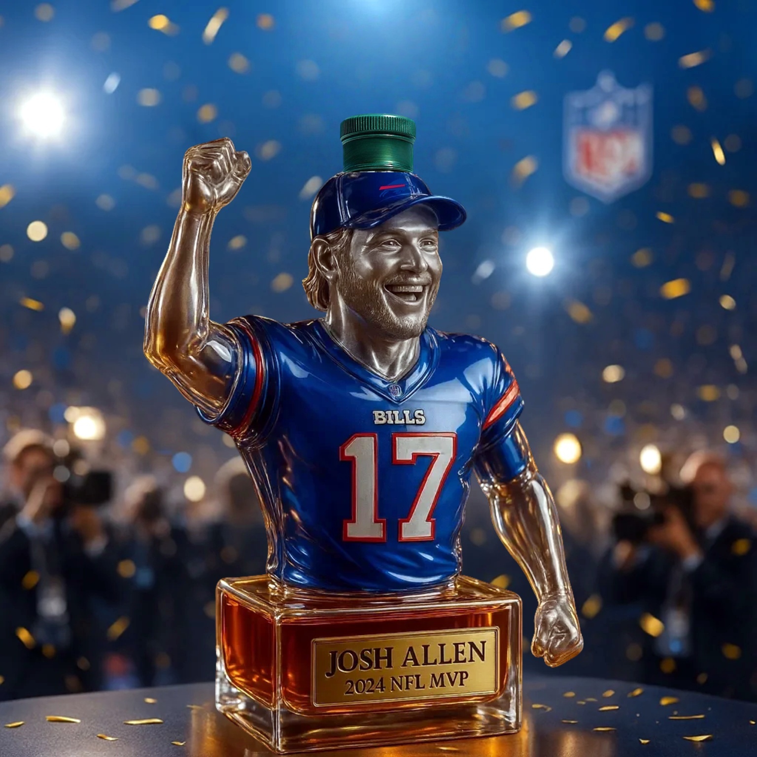 Josh Allen 2024 NFL MVP Whiskey Bottle
