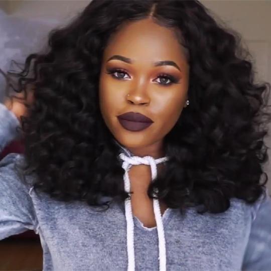 Luna N23 Gorgeous Mid-Length Fluffy Curly Afro Wig for African American