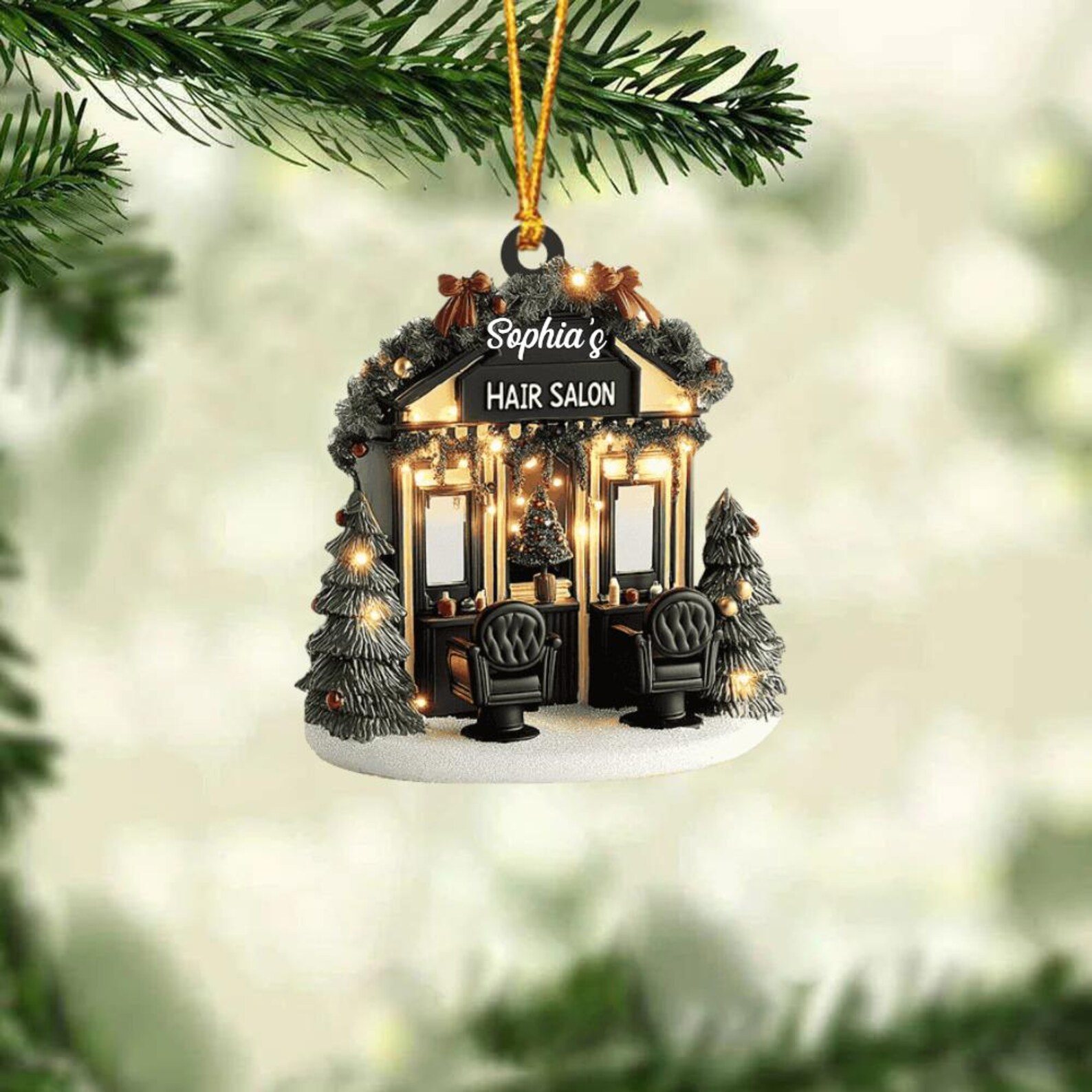 2024 New Release Personalized Hair Salon  Ornament Gift For Hairdresser