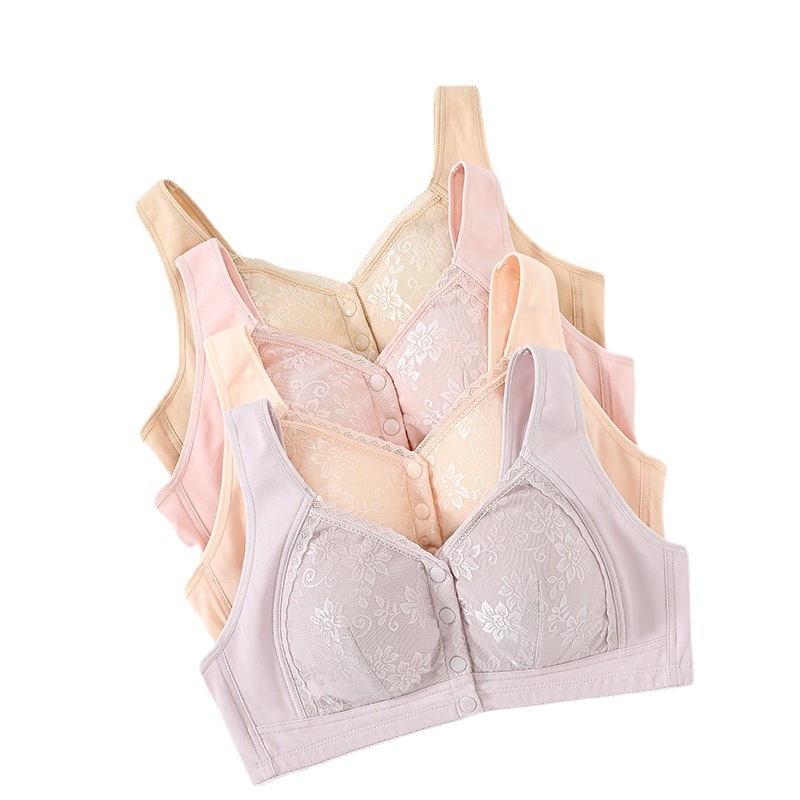 (🔥Last Day Promotion-SAVE 50% OFF)2023 New Upgrated No Steel Ring Front Open Buckle Lace Bra-Buy 2 Get 10% OFF & FREE SHIPPING