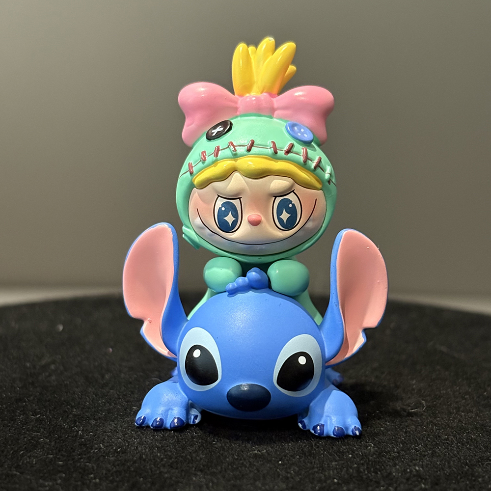 Labubu Rider Stitch cartoon doll size 5.5cm*4cm