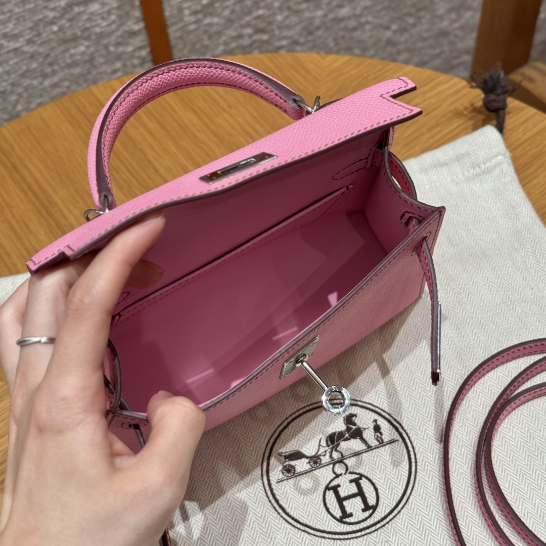 Hermes mini kelly2 5PPink handbag (handmade to order)