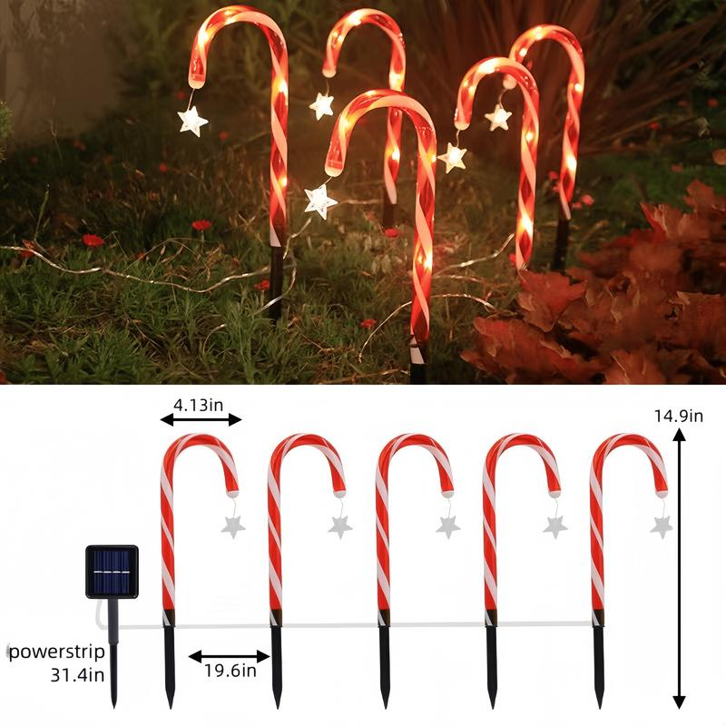🔥ON SALE🔥Solar Star Candy Christmas Cane Lights