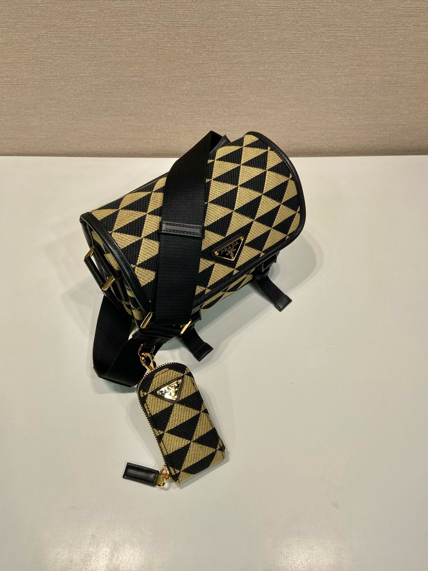 Prada Embroidered Fabric Messenger Bag 2VD034